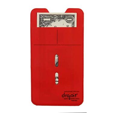 Imagem de Envelope reutilizável para deposição segura de dinheiro e dinheiro | Organize cupom, moeda e outros documentos | Use no lugar de envelopes de papel e , Vermelho, 10