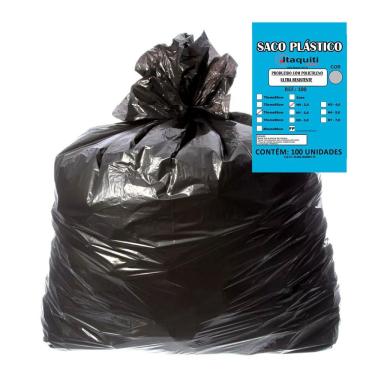 Imagem de Saco para Lixo Leve 100 Litros Preto 100un