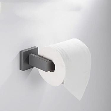 Imagem de Acessórios de banheiro Barra de toalheiro Suporte de papel higiênico arma Gancho de toalha cinza Aço inoxidável Montagem na parede do quarto Conjunto de ferragens de banho, suporte de papel