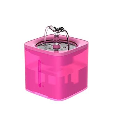 Imagem de Fonte de água de gato 2L, dispensador de água visível para cães com nível de água com kit de torneira dupla, fonte de tigela de animal de estimação automática ultra silenciosa para cães gatos, rosa