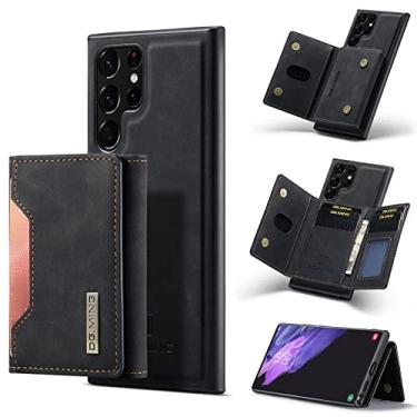 Imagem de ZiEuooo 2 em 1 capa de couro carteira magnética separável para Samsung Galaxy S22 S21 S20 Ultra Plus FE Note 20 Shell, suporte de cartão macio forrado capa traseira (preta, S22 Plus)