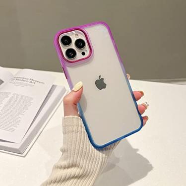 Imagem de Gradient Transparent Contrast Silicone Case For iPhone 13 11 12 Pro Max 7 8 Plus X XS XR SE 2020 Fashion Colorful Case,E,For iPhone 13