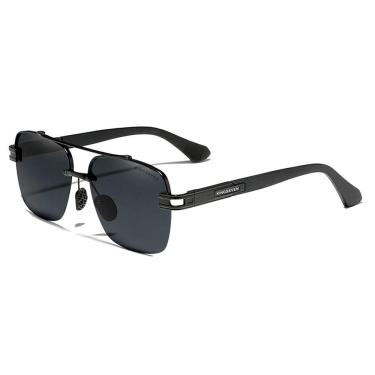 Imagem de Oculos de Sol Masculino Design Quadrado KINGSEVEN Estilo Piloto  Polarizados com Proteção Uv400 
