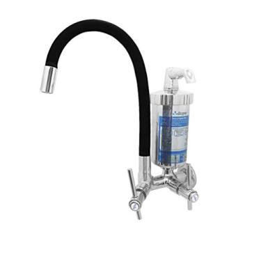 Imagem de Torneira Filtro Color Preta Com Copo Abs C64 Parede 1/4