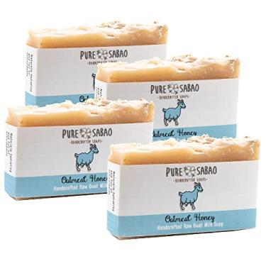 Imagem de PURE SABAO Mel de Aveia – Sabonete para Leite de Cabra – Pacote com 4