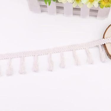 Imagem de 5 jardas/10 jardas 4,0 cm Algodão Franja Renda Qualidade Borla Aparar Fita Colorida Vestuário Acessório Cortina Decorativa, Branca, 10 jardas