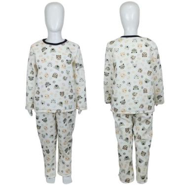 Imagem de Pijama Infantil Inverno Soft Ursinhos E Patinhas Bege - Katitus