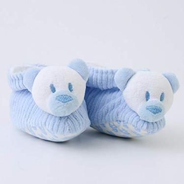 Imagem de Pantufa Cotelê Urso, Zip, azul bebê