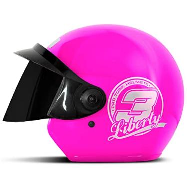 Imagem de CAPACETE ABERTO PRO TORK LIBERTY 3 SOLID ROSA TAM. 60 VIS. FUMÊ