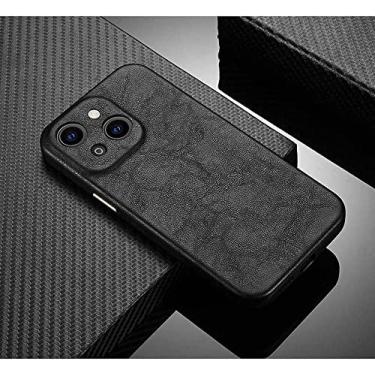 Imagem de HAODEE Capa de telefone traseira para Apple iPhone 13 (2021) 6,1 polegadas, capa de telefone à prova de choque de pele de carneiro totalmente embrulhada [proteção de tela e câmera] (cor: preto)
