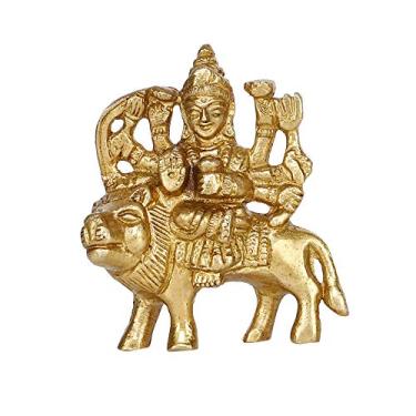 Imagem de GURU JEE Estátua de latão Deusa Maa Durga MATA Rani Murti Sherawali Idol Pequeno Presente Item
