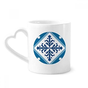 Imagem de Talavera Caneca decorativa de ilustração de flores café cerâmica copo de coração de vidro