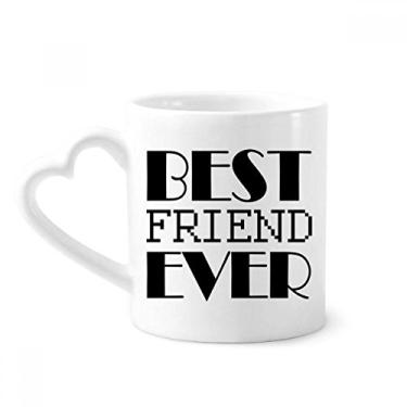Imagem de Caneca com citação Best Friend Ever Caneca de café cerâmica copo de coração de vidro