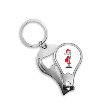 Imagem de Bolsa de chapéu de natal Papai Noel Hórus cortador de unhas abridor chaveiro tesoura