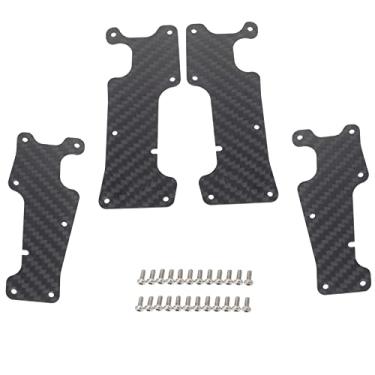 Imagem de 1 Set Carbon Fiber Front Rear Suspension Arm Protection Plate Cover for Traxxas 1/8 4WD Sledge Monster RC Truck