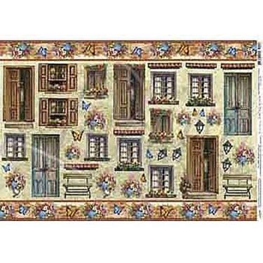 Imagem de Papel para Decoupage Litoarte 49 x 34,3 cm - Modelo PD-216 Porta e Janelas I