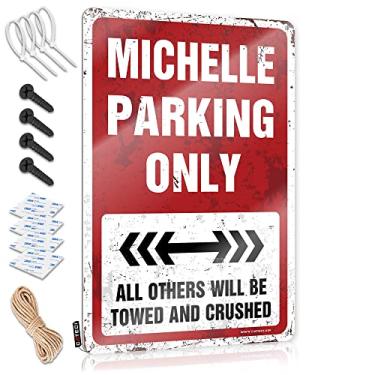 Imagem de Placas de decoração Michelle Parking Only placa de lata placas e decoração decoração decoração de pátio ao ar livre (tamanho: 30X40cm)