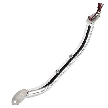 Imagem de MARINE CITY Alça de trilho de garra de aço inoxidável polido de 30,5 cm com 2 luzes LED azuis (12 polegadas 2 luzes LEDs) para barcos iates trailers (1 peça)