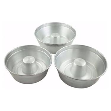 Imagem de Jogo 03 formas bolo pudim formato cone aluminio polido