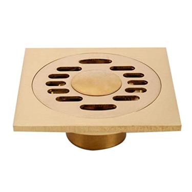Imagem de Piso de drenagem de chuveiro quadrado com tampa de padrão de filtro anti-odor removível invisível de latão espesso Home Hotel Acessórios de banheiro