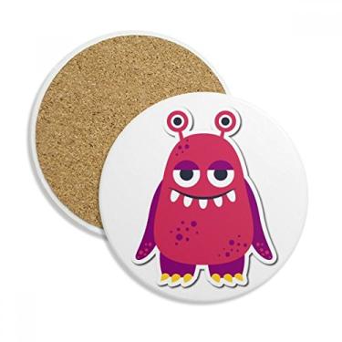 Imagem de Caneca de porta-copos rosa do universo e alienígena com proteção de mesa, pedra absorvente