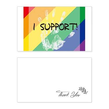Imagem de LGBT Bandeira de arco-íris I Support Thank You Card aniversário comemorações casamento agradecimento