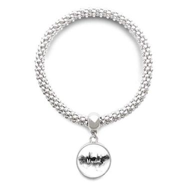 Imagem de DIYthinker Pulseira de prata com pingente redondo de pintura de cidade de Istambul Turquia