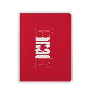 Imagem de Diário de capa macia com nome da bandeira do Canadá Art Déco, presente moderno