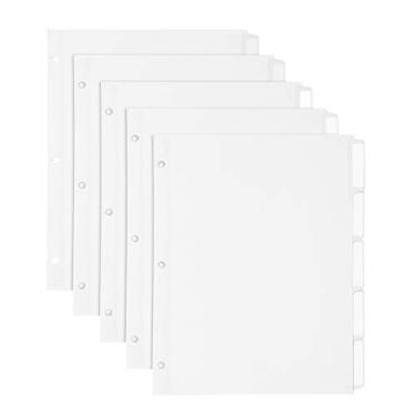 Imagem de Divisórias de etiquetas personalizadas Oxford com etiquetas autoadesivas, conjunto com 5 abas