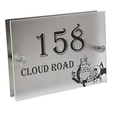 Imagem de Placas com números de casas Placas para portas de gatos Placas de placas com números personalizados para ruas Placas de endereços de casas em acrílico fosco Placas externas de endereços de casas