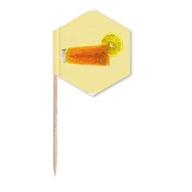 Imagem de Suco de laranja limão forma granular arte palito bandeiras cupcakes festa celebração