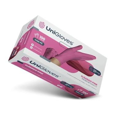 Imagem de Luva Unigloves Procedimento Com Pó Classico Premium Quality Pink EP - 100 Unidades