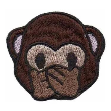 Imagem de Patch P/ Camiseta Macacos Sabios Macaco Não Ouço - Hdm Bordados
