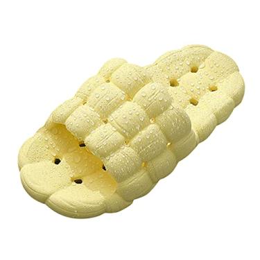 Imagem de Sandálias de suporte de arco para mulheres chinelos vazados convenientes de secagem rápida respirável confortável sola macia (amarelo, 6)
