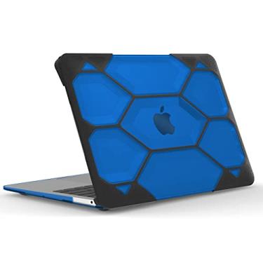 Imagem de IBENZER Capa Hexpact para MacBook Air de 13 polegadas 2020 2019 2018 versão nova versão M1 A2337 A2179, capa protetora resistente para Apple Mac Air 13 Retina com Touch ID, azul, HAT13-BL
