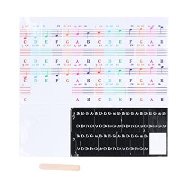Imagem de Adesivos de teclado de piano para 49/61/76/88 teclas negrito letras grandes adesivos de piano fáceis removíveis letras de teclado de piano
