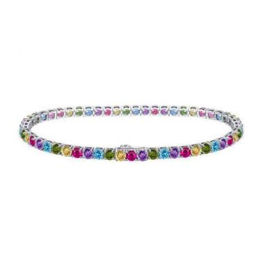 Imagem de Pulseira Riviera zirconia colorida em prata 925