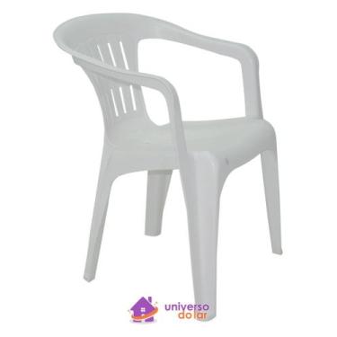 Imagem de Cadeira Tramontina Atalaia Basic Com Braços Em Polipropileno Branco