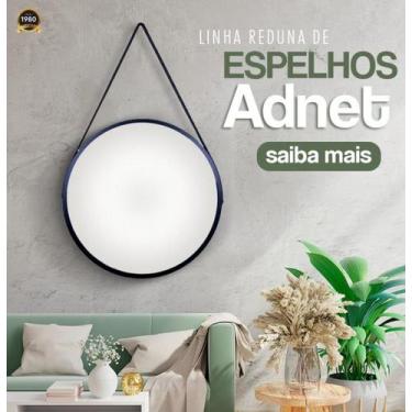 Imagem de Espelho Adnet 60cm Marrom Com Alça Marrom - Woodglass