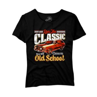 Imagem de MACFLY ESTAMPAS, Camiseta Feminina Carros Antigos Old School Cor:Preto;Tamanho:GG
