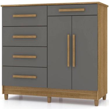 Imagem de Cômoda Sapateira Sirios 5 Gavetas 2 Portas