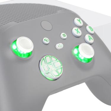 Imagem de eXtremeRate Botões Dpad luminosos multicoloridos, botão de sincronização ABXY para controle Xbox Series X/S, botões de símbolos clássicos brancos DTF LED Kit para controle Xbox Core