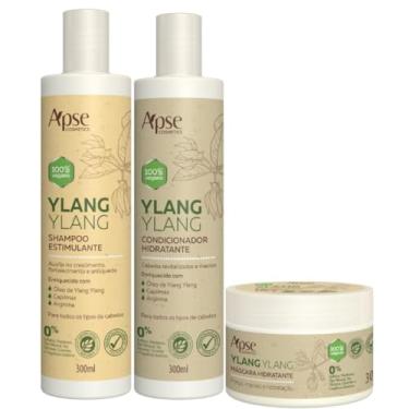 Imagem de Kit Apse Ylang Ylang com Shampoo Estimulante 300ml Condicionador Hidratante 300ml e Mascara Capilar Hidratante 300g Enriquecido com Capilmax e Arginina