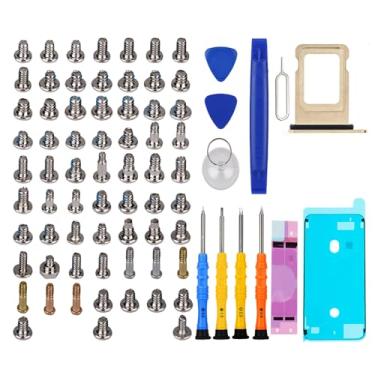 Imagem de DARYCOM Repair Conjunto completo de parafusos 66 peças para iPhone 6s kit de ferramentas de reparo de 4,7 polegadas, 4 chaves de fenda, mapa de localização, 3 abridores de ferramentas, 1 adesivo de