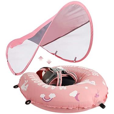 Imagem de Mambobaby Newest Compressible Folding Baby Self-Inflating Float with Sun Canopy – Pink
