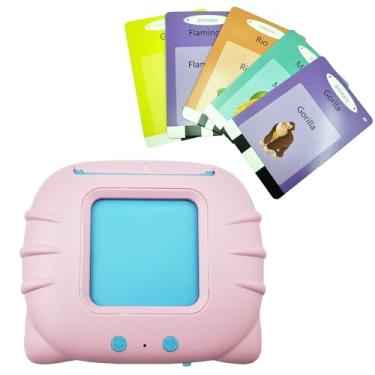 Imagem de Brinquedo Educativo Infantil Fala [ Inglês e Português ] Alfabetização Bilingue Apraxia Autismo Cartões Cards Recarregável - Rosa [ Kadê ]