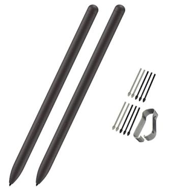 Imagem de HQB-STAR Pacote com 2 canetas Stylus para tablet Galaxy S6 Lite/S7/S8/S9 Series para Samsung Galaxy Tab S6 Lite/S7/S8/S9 Plus Ultra FE Stylus S Pen + 10 pontas/pontas (sem Bluetooth) (preto)