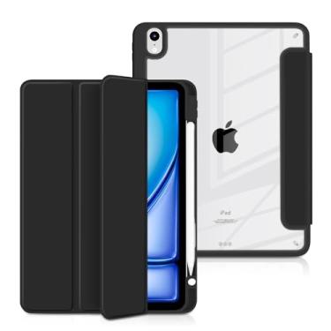 Imagem de Batianda Capa híbrida para iPad Air de 13 polegadas 2025 M3 2024 M2 Chip [compartimento embutido para Apple Pencil ] Capa premium de design elegante com capa traseira transparente TPU amortecedora