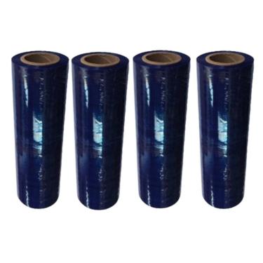 Imagem de Bobina Filme Stretch Azul Manual 50Cm 16Kg Kit 4 Bobina
