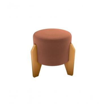 Imagem de Puff Decorativo Descanso Luxo Orginal Premium Veludo Ferrugem Matrix